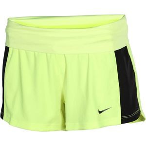 NEW Womens M NIKE Dri Fit Knit Training Basketball Shorts Volt/Black 643049-702